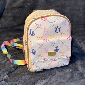 Luv Betsey by BETSEY JOHNSON Mini Backpack Purse Logo Hearts Love Rainbow Strap